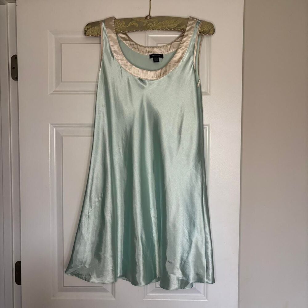 Jones New York Y2K Tiffany Blue Satin Slip Dress Size M
